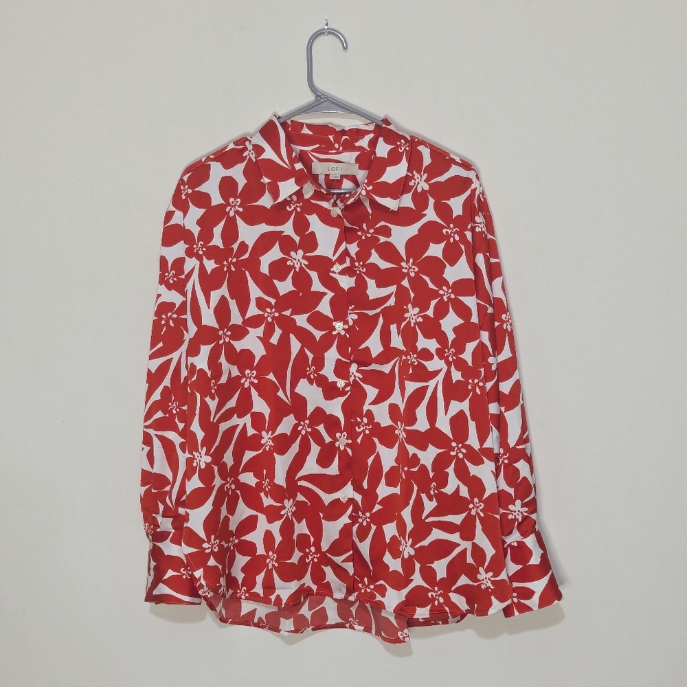 NWT Loft Women's Large Floral Blouse
